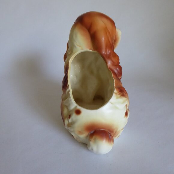 VINTAGE NAPCOWARE JAPAN CERAMIC CAVALIER KING CHARLES SPANIEL DOG VASE PLANTER - Picture 5 of 13